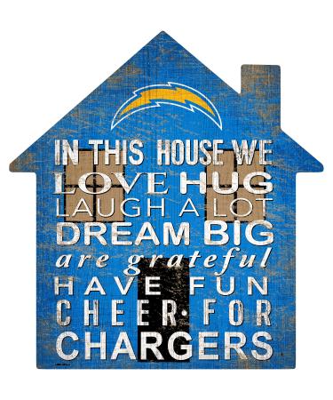 NFL San Diego Chargers Unisex Los Angeles Chargers House Sign, Team Color, 12 inch