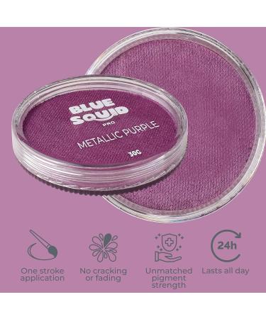 Blue Squid PRO Metallic Purple Face Paint - 30gm Single Cake Professional Makeup for Adults & Kids - Water Activated Halloween SFX Painting - Buy Online on GoSupps.com