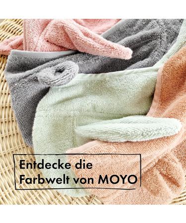 Moyo Baby Badeponcho with Bear Ears - Soft 100% Frote Cotton Hooded Towel for Kids (0-3 Years) | Washable Bath Poncho 68x56cm in Powder Pink - Buy Online on GoSupps.com