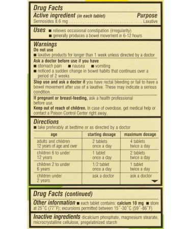 Senokot Natural Vegetable Laxative Tablets - 20 Count - Buy Online on GoSupps.com