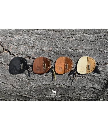 Standing Wolf Traditional Moose Leather Finger Tab (3 Under Light Brown) | Handmade Archery Tab for Hunting & Target Practice - Buy Online on GoSupps.com