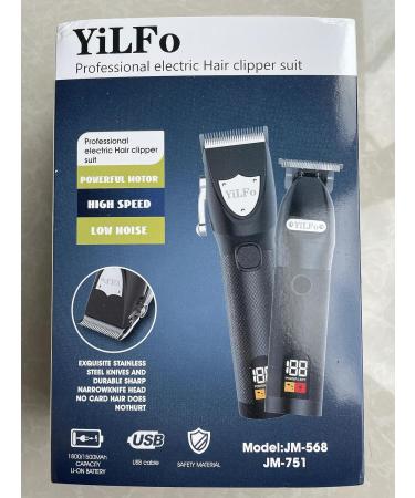 Professional Cordless Hair Clippers & Trimmer for Men - Rechargeable Grooming Kit with LCD Display, Self Haircut Head Shaver - Black - Buy Online on GoSupps.com
