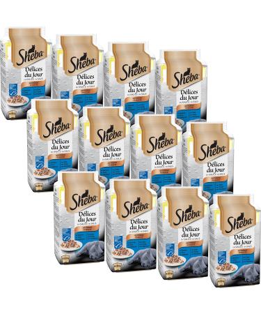 Sheba Delices du Day Fresh Pouches for Cats 12x (6x50 g) Selection of Fish in Sauce 50 g (Pack of 72)
