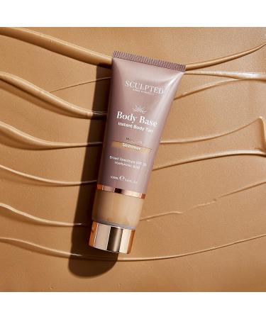 Sculpted by Aimee Body Base Instant Tan 100ml - Water-Resistant Hydrating Luminous Lotion with SPF30 - Medium Shimmer - Buy Online on GoSupps.com
