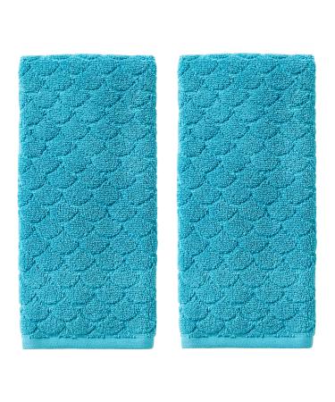 SKL Home by Saturday Knight Ltd. Ocean Watercolor Scales Hand Towel Blue (2-Pack) Hand Towel Set Aqua