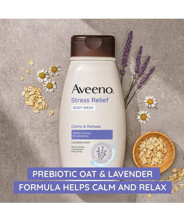 Aveeno Stress Relief Body Wash with Oat, Lavender Scent, Chamomile & Ylang-Ylang Essential Oils - 18 fl. oz - Buy Online on GoSupps.com