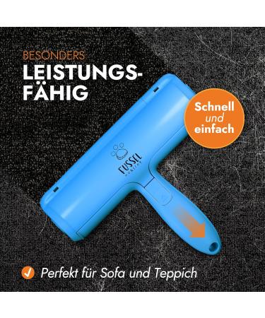 Fusselmonster Animal Hair Remover Lint Roller for Dogs & Cats | Reusable Pet Hair Cleaner for Sofa Carpet & Car - Blue - Buy Online on GoSupps.com