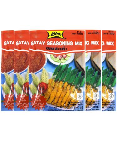 Lobo Brand Thai Satay Mix (Peanut Sauce) 3.5 Oz Each - 5 Packs 3.5 Ounce (Pack of 5)