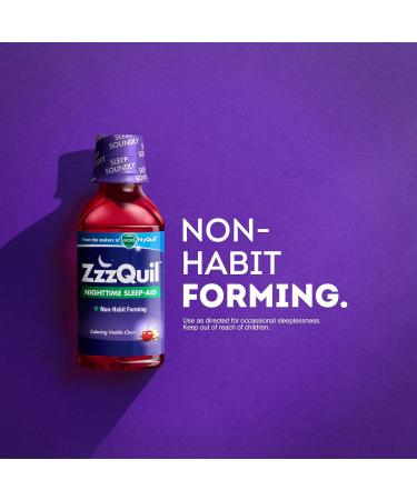 Zzzquil Nighttime Sleep Aid - Calming Vanilla Cherry Liquid 12 Fl Oz | Effective Sleep Solution for International Shipping - Buy Online on GoSupps.com