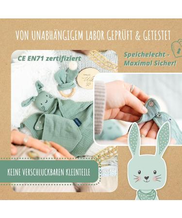 Buy Amari Cuddly Towel (Turquoise Hare) with Bite Ring & Bib - Perfect Baby Gift Set for Newborns & Girls - Sniffer Towel for Baby Parties - Buy Online on GoSupps.com