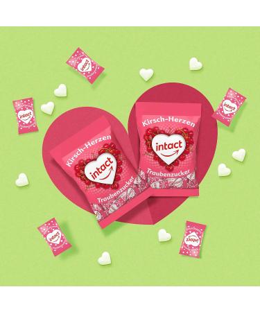 Buy Intact Cherry Hearts Glucose Candies - 75g Individually Wrapped Sweet Treats for Energy Boost | International Shipping Available - Buy Online on GoSupps.com