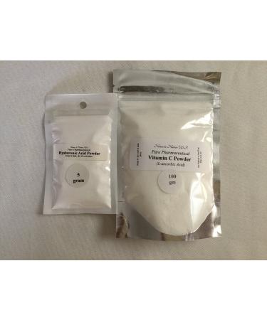 (DPK) HYALURONIC ACID POWDER(5gm) and VITAMIN C POWDER(100gm) PURE. Protects skin from oxidative damages Improves skin elasticity Avoid age spots..