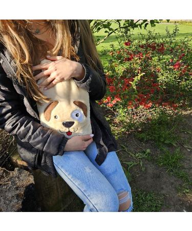 Soxo Plush Hot Water Bottle Cover for Kids & Adults - Pain Relief for Neck, Back, Period Cramps - Cute Dog Design - Buy Online on GoSupps.com