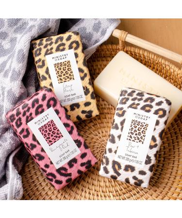 Ministry of Soap Pomegranate and Oud Scented Soap Bar Wild Side Inspired with Pink Leopard Print Design Naturally Coloured and Triple-Milled 200g - Buy Online on GoSupps.com