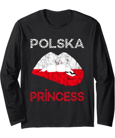 Polska Princess Poland Lips Mouth Polish Pride Kissing Long Sleeve T-Shirt