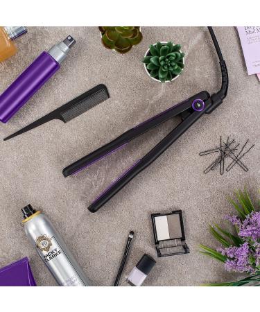 Nicky Clarke Frizz Control Straightener - Ionic Tourmaline Ceramic Plates, 5 Heat Settings, 230 C, Fast Heat Up, 360 Swivel, 2m Salon Cable - Black & Purple - Buy Online on GoSupps.com