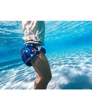 Large Nageuret Reusable Swim Diaper - Adjustable & Stylish - Sizes 4-7 (20-55lbs) - Ultra Premium Quality for Eco-Friendly Swimmers - Anchors Design - Buy Online on GoSupps.com
