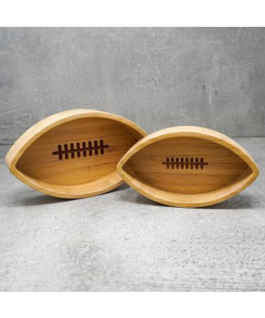 40YARDS American Football Bamboo Bowls (Pack of 2) for Nuts Gummy Bears Biscuits and Other Sweets & Snacks - Buy Online on GoSupps.com
