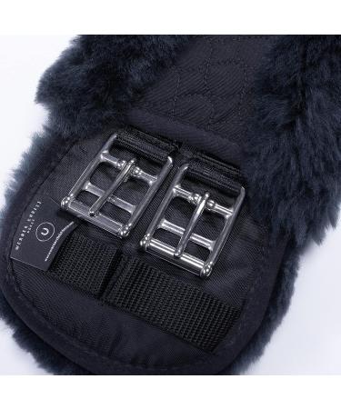 Christ Lamb Fur Moon Belt Saddle Belt by Werner Horse | Anatomical Dressage Belt in Black Anthracite - 60 cm - Buy Online on GoSupps.com