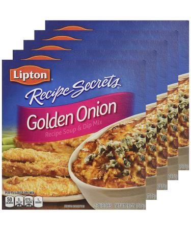 Lipton Golden Onion Recipe Soup & Dip Mix 2.6oz (5 Boxes) - Delicious Flavor Enhancer - Buy Online on GoSupps.com