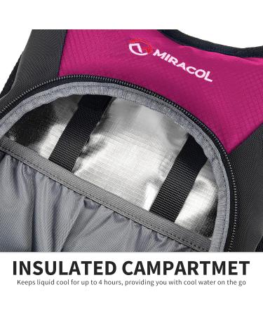 MIRACOL Hydration Backpack - 2L BPA Free Water Bladder, Lightweight Insulated Pack for Running, Hiking, Cycling - Men, Women, Kids - Rose - Buy Online on GoSupps.com