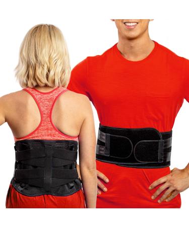 FlexGuard Support Back Brace - Back Support Belts for Men Women, Compression Lower Back Brace for Pain Relief, Strained Muscles, Breathable Lumbar Belts with Functional Pocket for Sciatica (M/L) Medium/Large (Pack of 1)