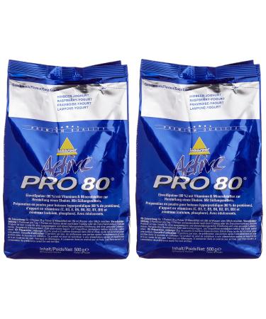 Inkospor Active Proteinshake Pro 80 bags double pack (2 x 500 g) Raspberry Yoghurt 1 pack (1 x 1 kg)