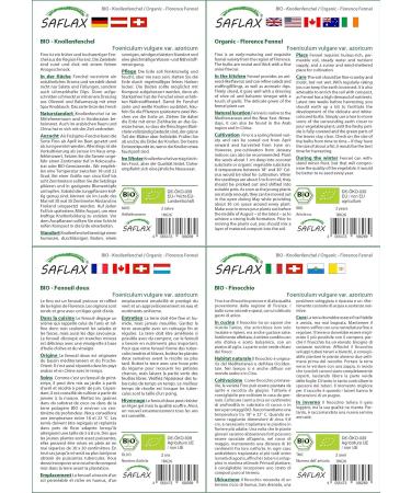 SAFLAX - ORGANIC - Sweet fennel - 100 seeds - Foeniculum vulgare - Buy Online on GoSupps.com