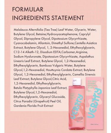 Vertty Tea Tree Vitamin Boosting Coral Toner - Hydrating Brightening Moisturizing Facial Toner with Vitamin B12 for Redness Relief | Non-Comedogenic (8.4fl oz - Buy Online on GoSupps.com