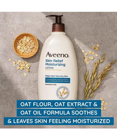 Aveeno Skin Relief Moisturizing Lotion for Very Dry Skin | Triple Oat & Shea Butter Formula | Dimethicone Skin Protectant | Fragrance-Free | 18 fl. oz - Buy Online on GoSupps.com