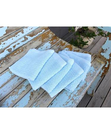 Everplush Diamond Jacquard Washcloth Set in Aquamarine - 6 Piece | 13 x 13 IN | 6 Pack - Buy Online on GoSupps.com