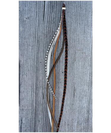 Grizzly Extensions: 5 Long Natural Tone Feather Extensions in Cognac - Micro Rings for Brown Hair (NEW) - Buy Online on GoSupps.com