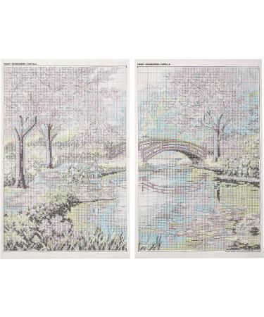 Dimensions Gold Collection Japanese Flower Garden Cross Stitch Kit - 16 Count Light Blue Aida - 12 x 16 - Buy Online on GoSupps.com