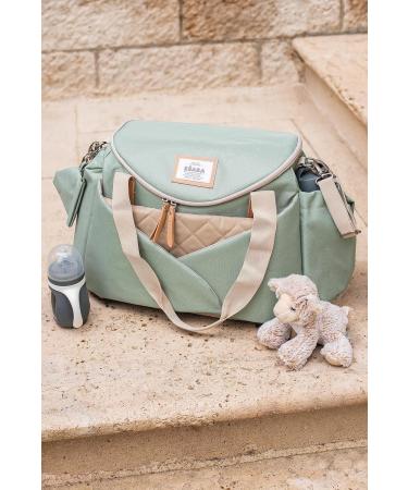 B aba Diaper Bag Sydney II - Modular Large Capacity & Insulating Baby Food Compartment - Sage Green - Buy Online on GoSupps.com