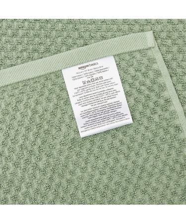 Amazon Basics Odor Resistant Textured Bath Towel Set - 6-Piece Cotton - Green - Buy Online on GoSupps.com