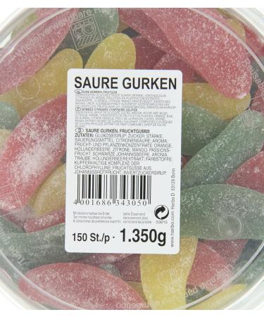 Haribo Sour Cucumbers/Saure Gurken 1350g Tub - Buy Online on GoSupps.com