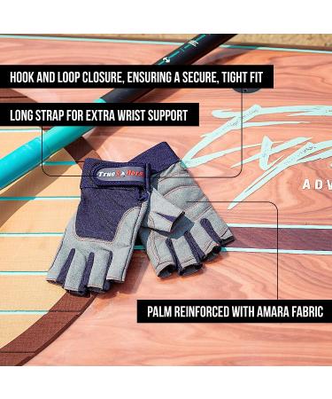 MRX Boxing & Fitness 3/4 Finger Sailing Gloves with Grip - Blue/Grey, Medium for Men and Women - Ideal for Kayaking, Workouts & More - Buy Online on GoSupps.com