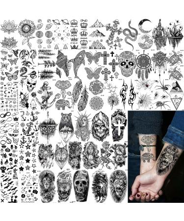 67 Sheets Realistic Black Flower Temporary Tattoos for Women - Waterproof 3D Rose, Peony, and Floral Designs | Long-Lasting Fake Tattoos for Arm, Thigh, Adults - Buy Online on GoSupps.com