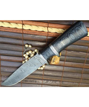 Perkin Bowie Damascus Hunting Knife with Sheath - Premium Quality International Shipping - Buy Online on GoSupps.com
