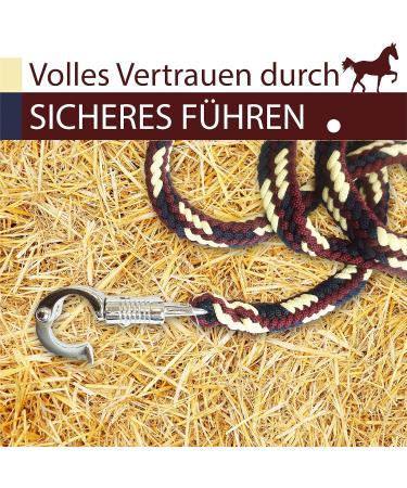 Lead Rope for Horses 2m Tie Rope with Panic Hook | Available in Bordeaux Navy Blue Cream | International Shipping - Buy Online on GoSupps.com
