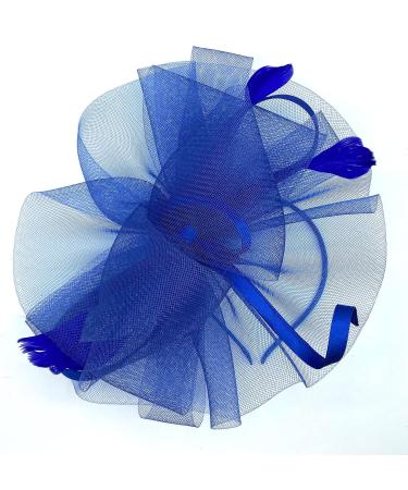 Allsorts Large Feather Aliceband/Clip Fascinator Hairband Fascinator for Weddings Races Royal Ascot (Royal Blue) - Buy Online on GoSupps.com