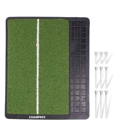 CHAMPKEY Alignment Guide Golf Practice Mat | Premium Fairway Golf Hitting Mat Ideal for Indoor and Outdoor Training M(13"x17")