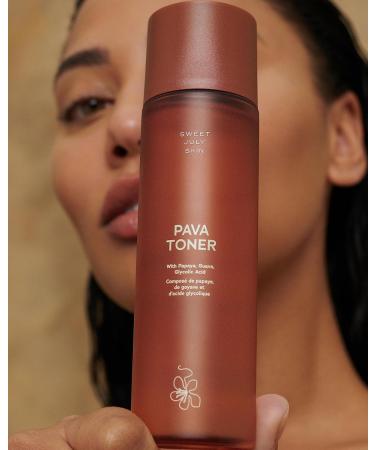 SWEET JULY Skin Pava Toner - Daily Hydrating Facial Toner with Glycolic Acid & Papaya Extract for All Skin Types | Vegan & Clean Formula - 5.1 fl oz - Buy Online on GoSupps.com