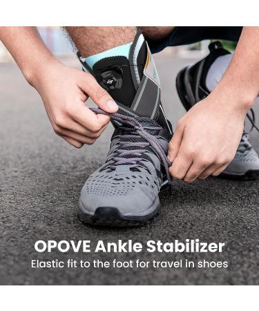 Opove Ankle Support Brace XL - Stabilizing Adjustable Knob Brace for Sprained Ankle, Plantar Fasciitis, and Tendonitis - Men and Women - Black - Buy Online on GoSupps.com