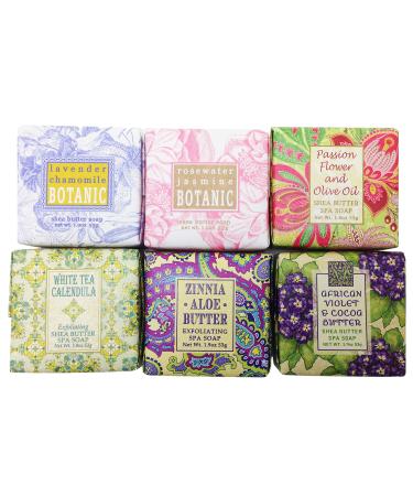 Spring Garden Bloom Flower Shea Butter Soap Gift Set 6 Count (Pack of 1)