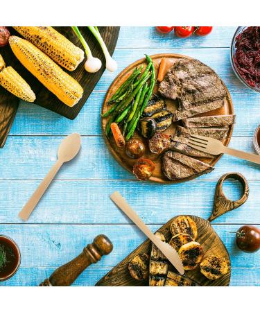 400 Bamboo Carbonized Forks - Biodegradable & Sanitized Disposable Cutlery - Buy Online on GoSupps.com