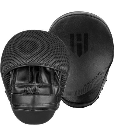 Hawk Sports All-Black Leather Punching Mitts for Martial Arts and Boxing Training - Men, Women, Kids - Buy Online on GoSupps.com