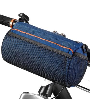 OBOVA Bike Handlebar Bag 3.3L 8-Pocket Waterproof Handlebar Bags for Bicycles with Rain Cover, Shoulder Strap, Bicycle Handlebar Bag Pouch for Road, Mountain Bikes, MTB Storage, Blue Free Size Blue