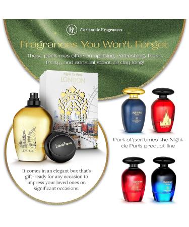 L'Orientale Fragrances Night De Paris London 100ml / 3.3oz - Oil-Based Perfumes for Women & Men Unisex Amber Spicy Eau de Parfum - Long-Lasting Up to 24 Hours Ideal for All Seasons - Buy Online on GoSupps.com