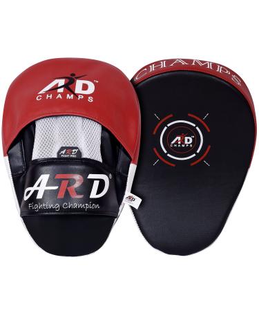 ARD Boxing Focus Target Mitts Hook & Jab Punching Pads MMA Thai Strike Kick Shield Training Red